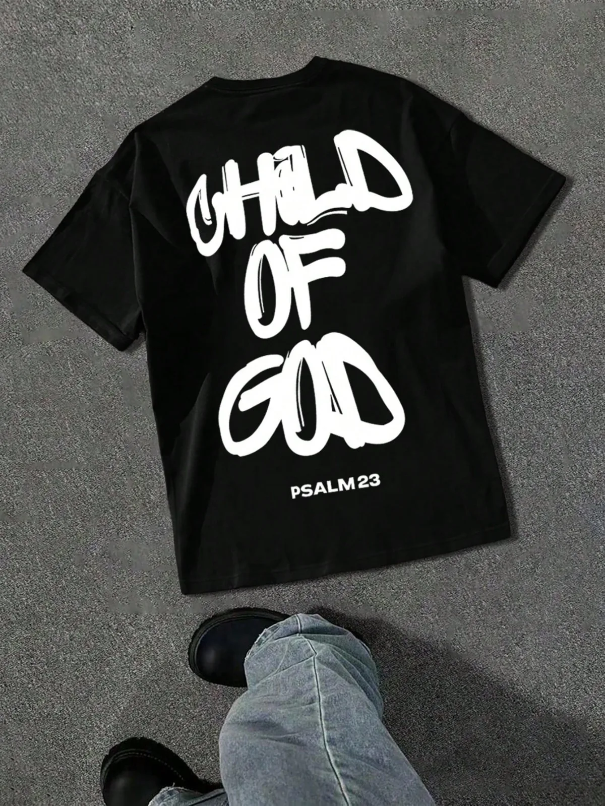 Men's Fashionable Street Graphic Print Loose Fit Black Short Sleeve T-Shirt Suitable for Beach Vacation Large Size S-3XL
