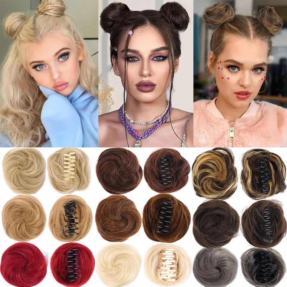LUPU كعكة الشعر النسائية الاصطناعية مجعد Chignon أومبير مخلب الشعر فوضوي الكعك أوبدو مخلب كليب في هيربيسي للنساء #5