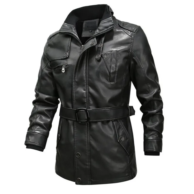 

New Hot High quality winter men's coat warm jacket Retro men's leather jacket Plus velvet motorcycle windproof PU leather 6XL