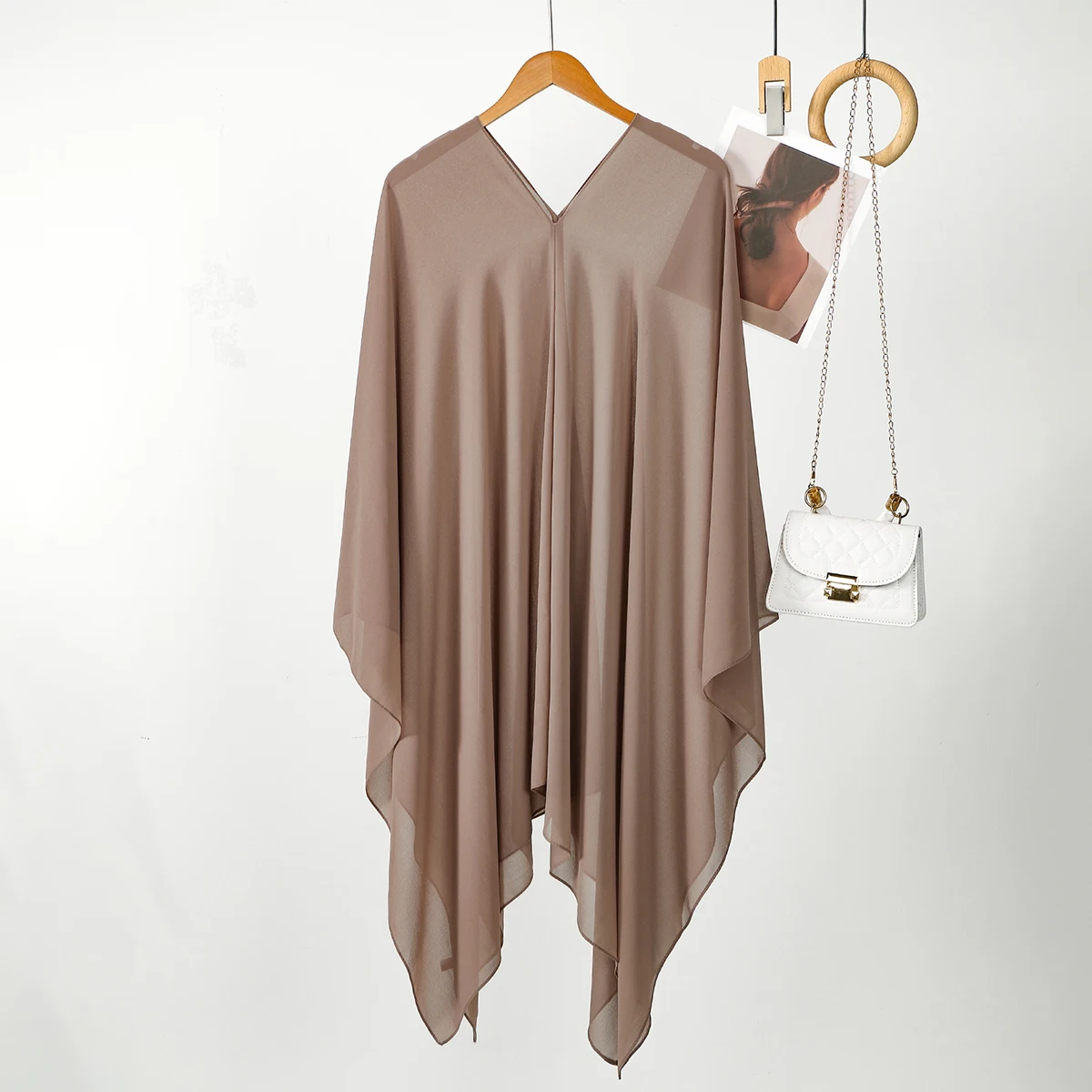 

Women's Versatile Knitted Scarf Premium Chiffon Ponchos Sweater Light Weight Summer Autumn Shawl Poncho Cardigan Capes