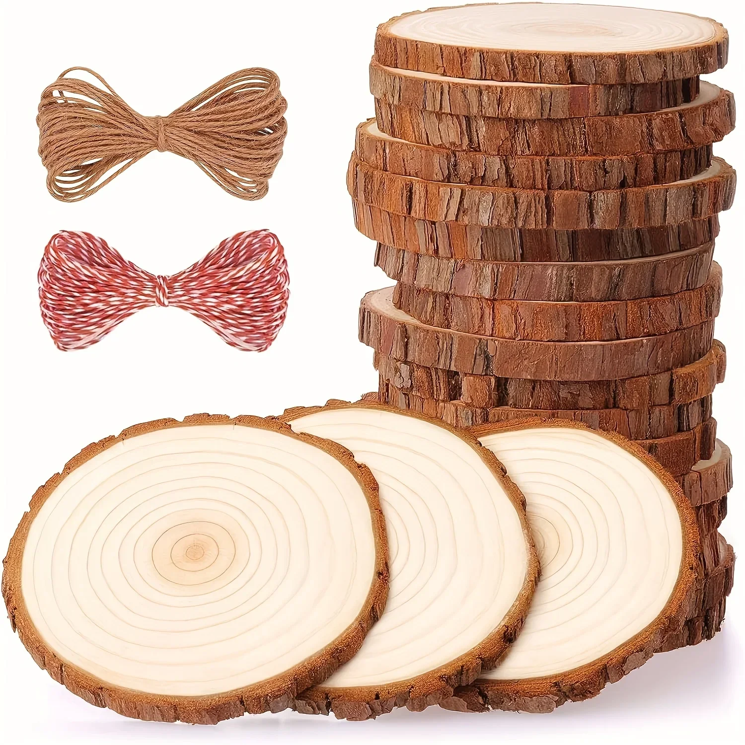 

25pcs Natural Wood Slices 2.76-3.15 Inches Craft Wood Kit Unfinished Predrilled Wooden Circles Tree Slices DIY Crafts