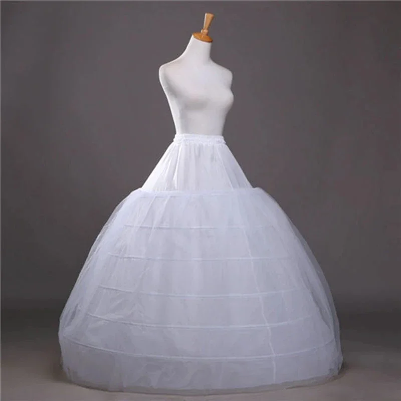 Ball Gown Petticoats For Elastic 6 Hoops One Tiers Dress Underskirt Crinoline Wedding Accessories