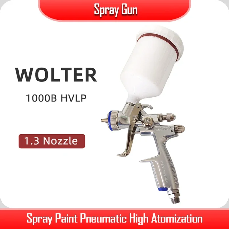 

Spray Gun WOLTER 1000-111 Car painting tools Spray Paint Pneumatic High Atomization Upper ot Sheet Metal Silver 1.3Nozzle