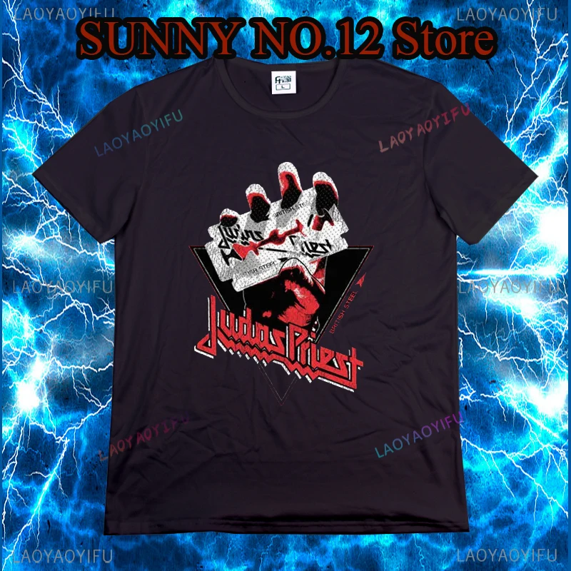 Judas Priest Man T-shirt Famous Music Band Streetwear Men Streetwear Short-sleev Heavy Metal Hipster Sports Clothing