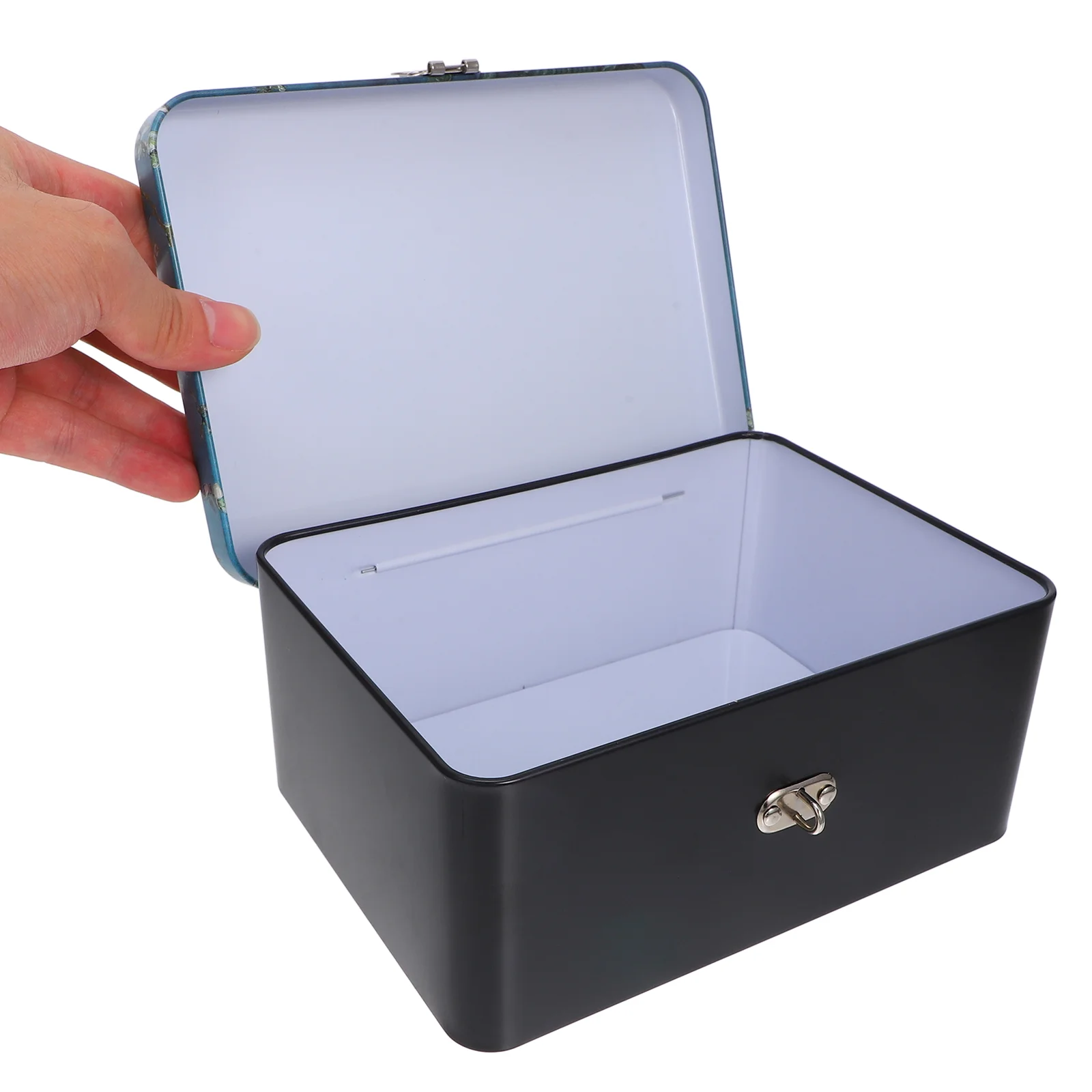 Organizer Storage Box Jewelry Boxes Coin Container Tinplate Secret Case with Lock