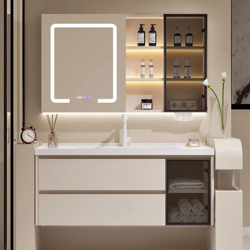 

Minimalist Modern Bathroom Cabinet Combination Washbasin Ceramic Bathroom Cabinets Integrated Basin Casa Arredo Furniture