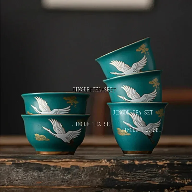 1 قطعة كوب شاي سونغهي الصيني المرسوم يدويًا Pu erh كوب رئيسي وعاء شاي طقم شاي للسفر المنزلي #2