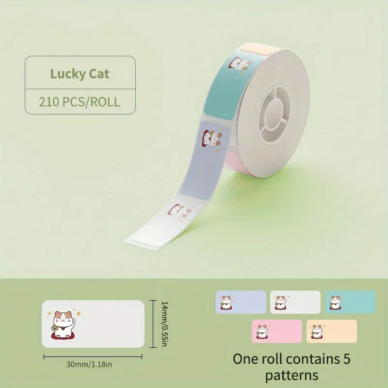 1Roll NIIMBOT D11/D110/D101 Cat And Dog Series Label Paper Cute Style Cute Series Thermal Label Paper Sticker