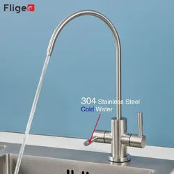 Fliger-grifo de acero inoxidable para cocina, purificador de agua potable, de 1/4 pulgadas, para fregadero