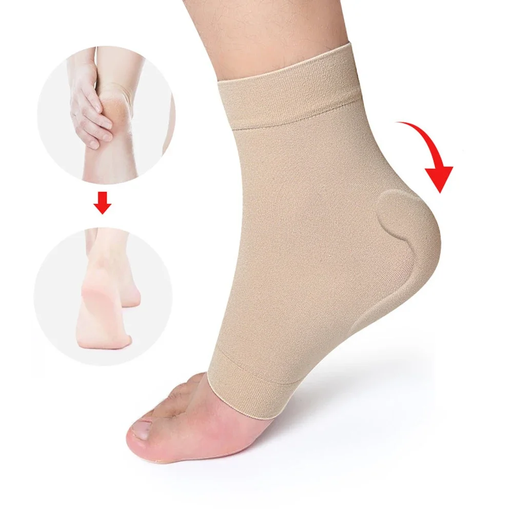 1 Pair Gel Pads Ice Skating Padded Protection Socks Malleolar Sleeves Protection of Front Foot Shin Achilles Tendon Heel Socks