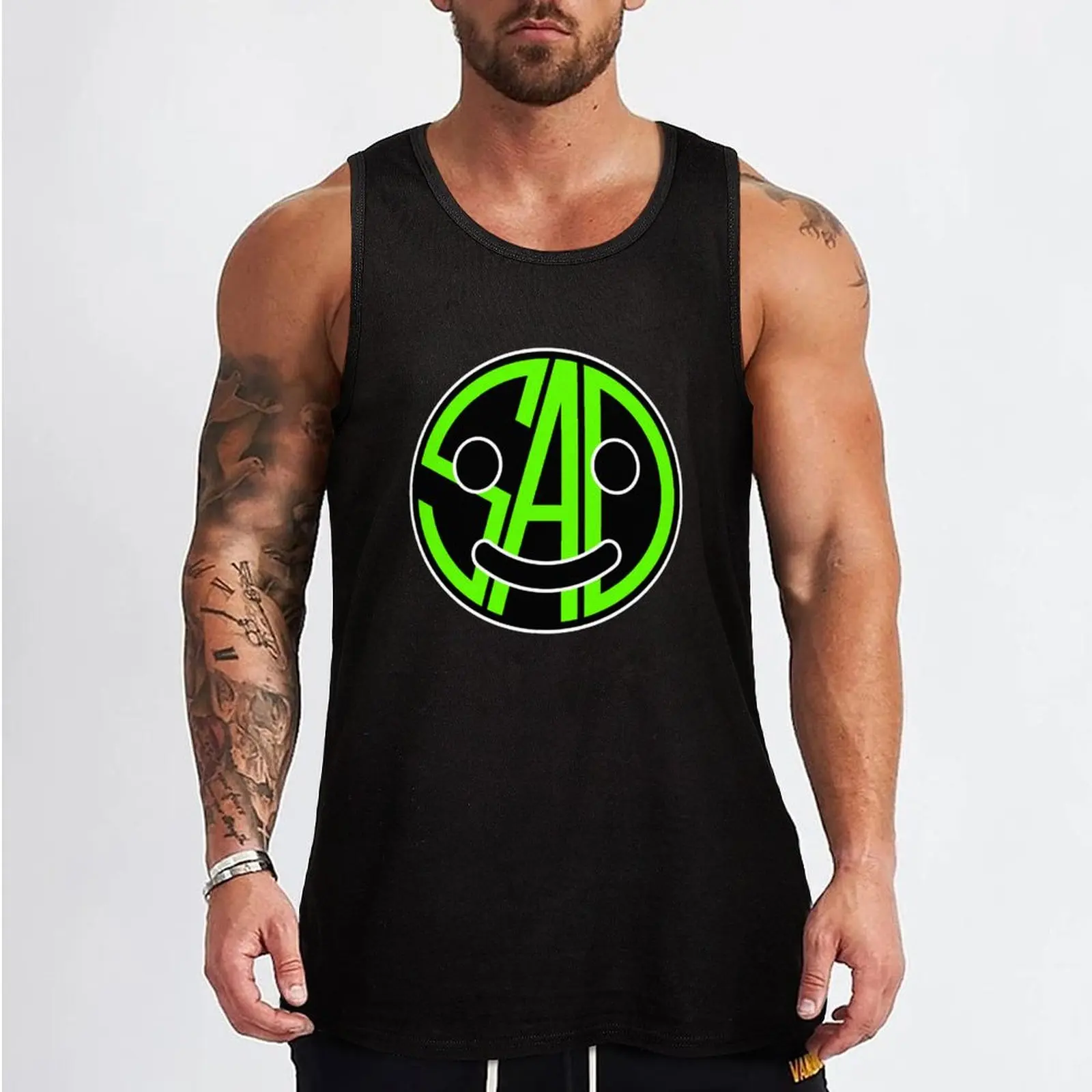 Happy but sad green Tank Top Utility Work Tank Top Durable Casual Sleeveless