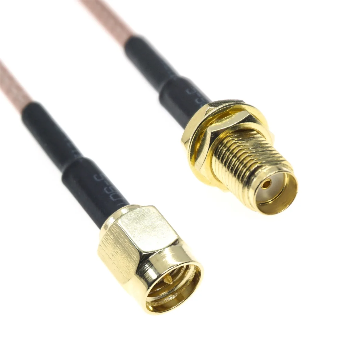 RG316 RG174 SMA macho a SMA macho hembra conector de RP-SMA tuerca RPSMA extensión de mamparo RF Coaxial puente Cable en espiral