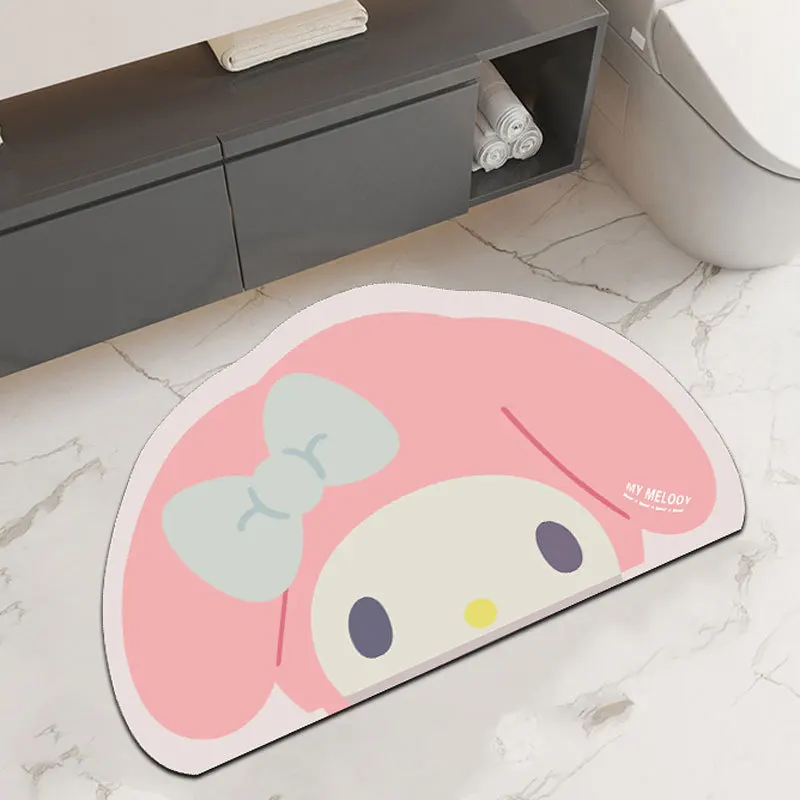 Sanrio Cartoon Quick-drying Floor Mats Easy To Care for The Toilet Door Non-slip Water-absorbent Soft Diatom Mud Floor Mats Cute