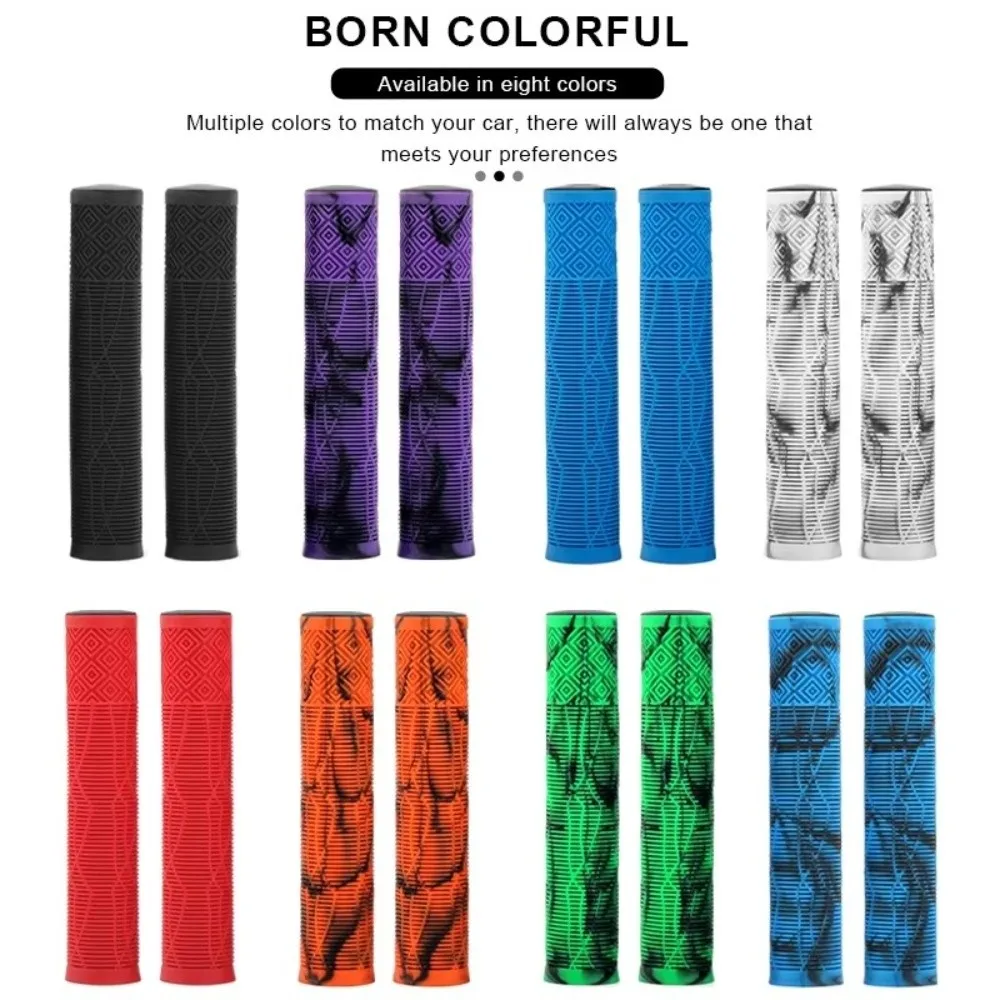 For 22.2mm Handlebar Bicycle Handlebar Grips Non-Slip Soft Rubber Bike Grips Lengthening Striped Bike Handlebar Cover MTB