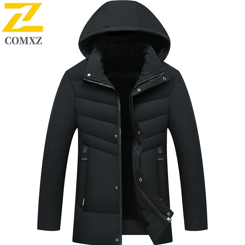 COMXZ hommes extérieur rembourré veste décontracté à capuche travail épaissi chaud Parka affaires loisirs léger confort hiver vêtements