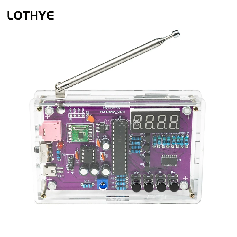 RDA5807S Radio Assembly Kit FM Circuit Board DIY Electronic Kit 5V / 3V Dual Power Supply 87-108MHz School Teaching Training