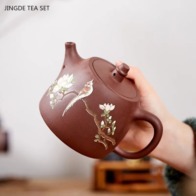 400ml Chinese Yixing Purple Clay Teapot Handmade Ball Hole Filter Beauty Kettle Home Tea Infuser Customized Zisha Teaware Gifts