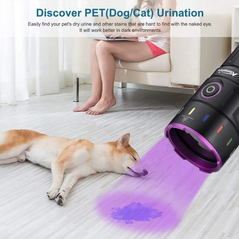 200W 365nm LED UV-Taschenlampe Leistungsstarke Schwarzlichtlampe USB-Aufladbar für Katzen- und Hundepilzinfektionen, Urinflecken, Skorpione, Geldprüfung, Ultraviolettlampe – Detail 1