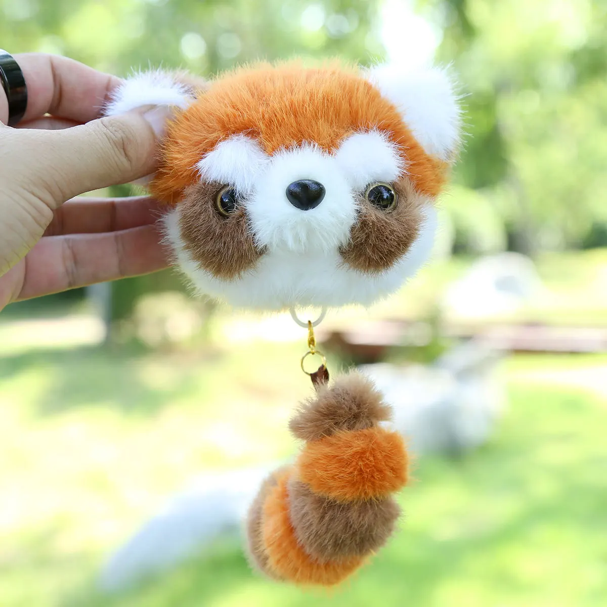 

Cute Simulation Panda Plush Doll Pull-out Keychain Pendant Zoo Cartoon Simulation Panda Doll Bag Hanging Small Doll Gift