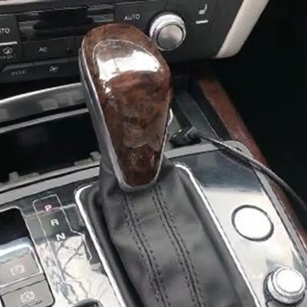 

WXZOS Peach Wood Grain Gear Shift Knob Cover for Audi 2016-2018 A6 A7