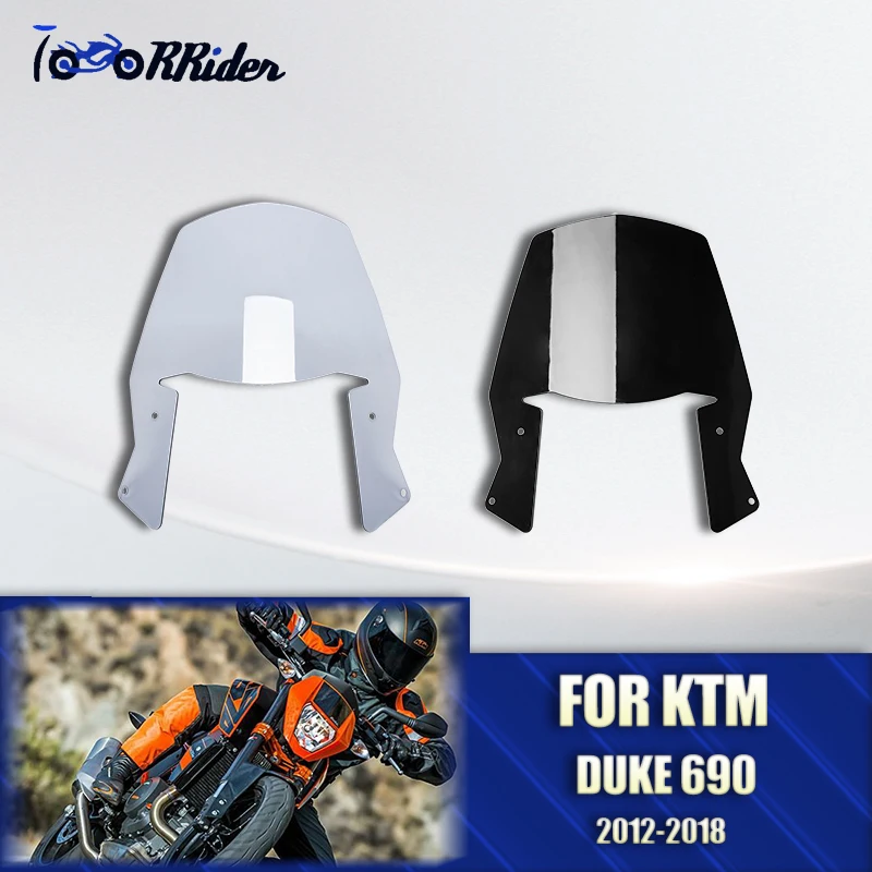 Motorcycle Sports Visor Windshield Windscreen Wind Shield Deflectore Screen For KTM DUKE 690R 2008-2015 2016 2017 2018 2019