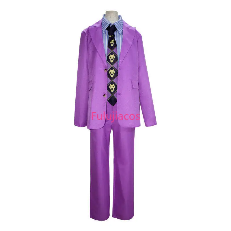 

Fulujiacos Kira Yoshikage Cosplay Costume Unisex Purple Uniform