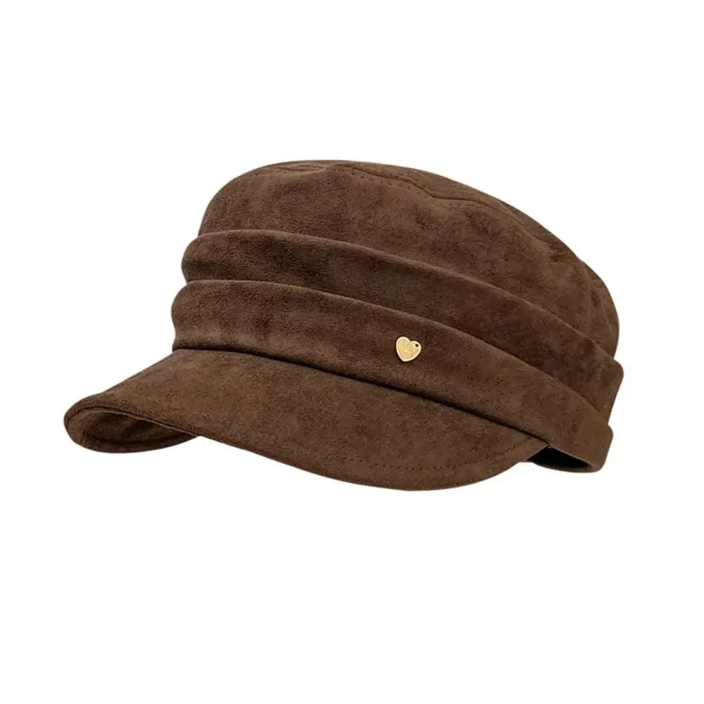 

Retro Korean Style Suede Equestrian Hat Chamois Newsboy Cap Flat Cap Warm Flattop Retro Painter Hat Streetwear