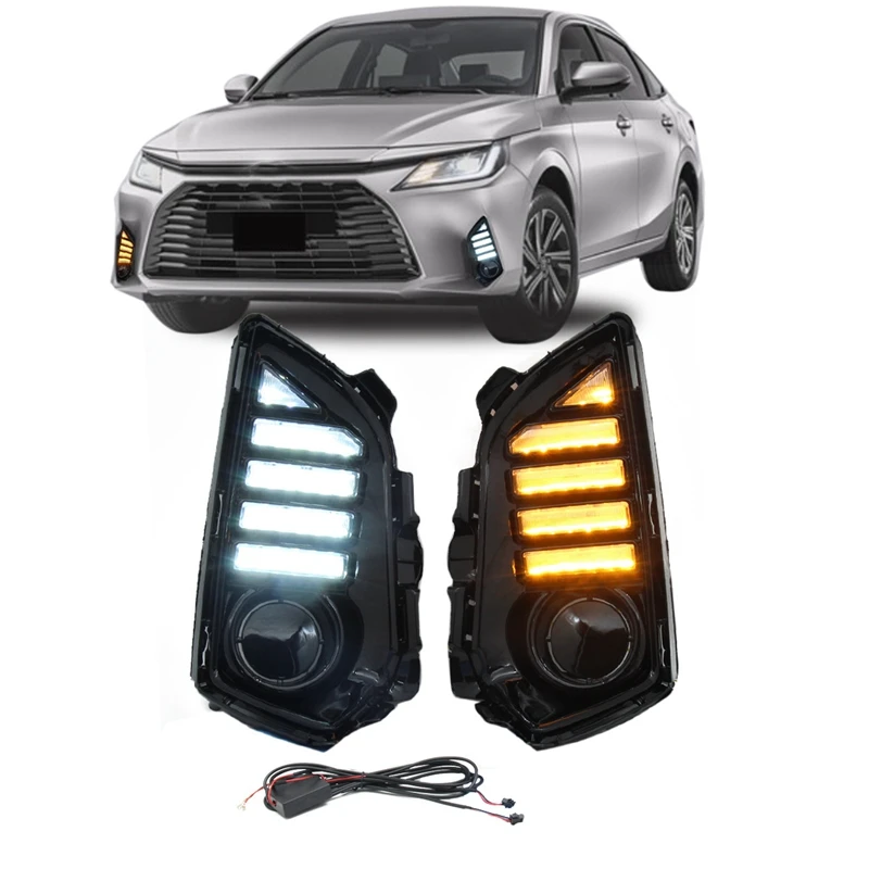 Two-Color Turn Signal Daytime Running Light Fog Light Signal Light Parts Accessories For Yaris 22-23