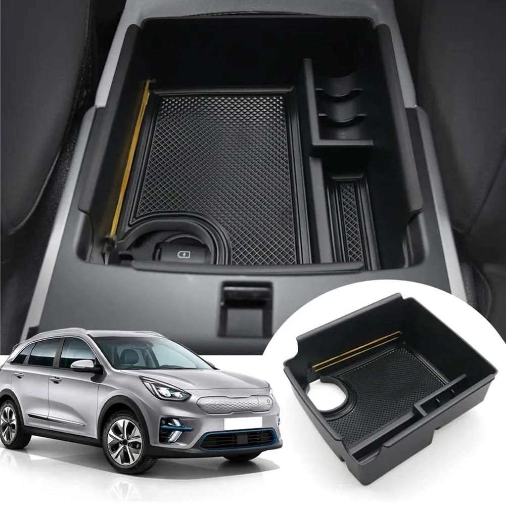 Car Central Console Armrest Storage Box Holder Interior Organizer Glove Tray for Kia E-Niro 2019 2020 2021