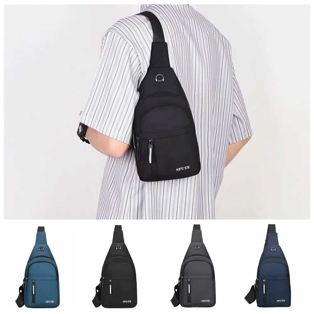 Oxford Cloth Men's Chest Bag Multifunctional Large Capacity Shoulder Crossbody Bag Korean Style Adjustable Shoulder