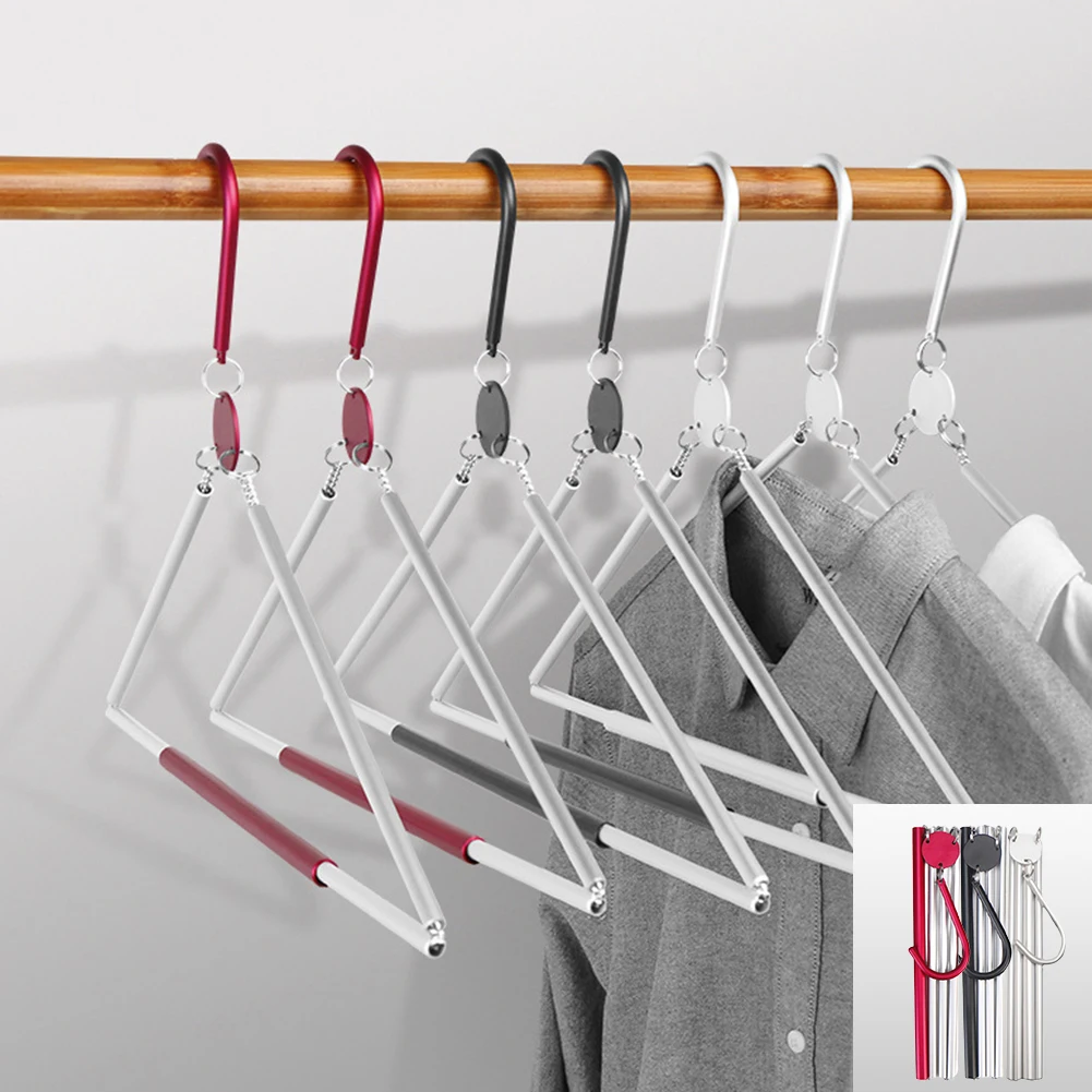 Outdoor Foldable Non-Slip Coat Drying Rack Aluminum Closet Organizer For Travel Hotel Camping Portable Clothes Hangers