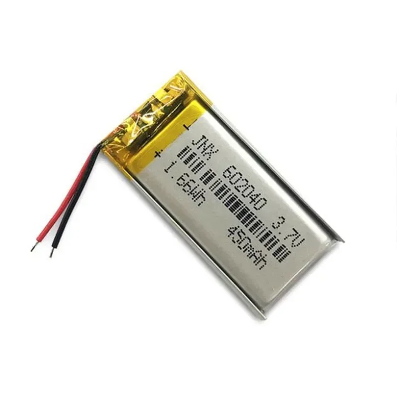 New 602040 3.7V 450mAh Polymer Lithium Battery Cell for Bluetooth Earphone Speaker Electric Toothbrush LED Light Lithium Battery