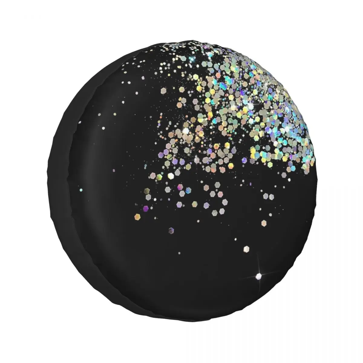Custom Black And Holographic Sparkle Spare Tire Cover for Car Mitsubishi 4x4 Wheel Protector Covers 14