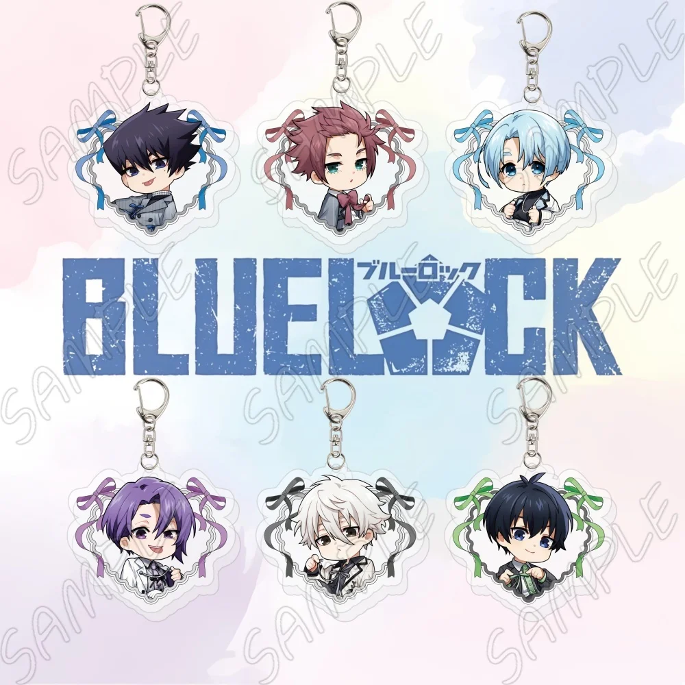 Anime BLUE LOCK Acrylic Keychain 6cm Isagi Rin Nagi Bachira Reo Cute Chibi Pendant Keyring Jewelry Bag Charm Gift Collection