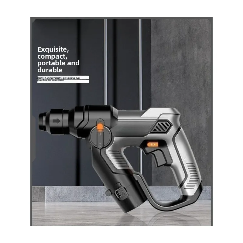 Rechargeable Electric Hammer, High Power Impact Drill, Multi-function, Concrete Hammer Drill Tool
