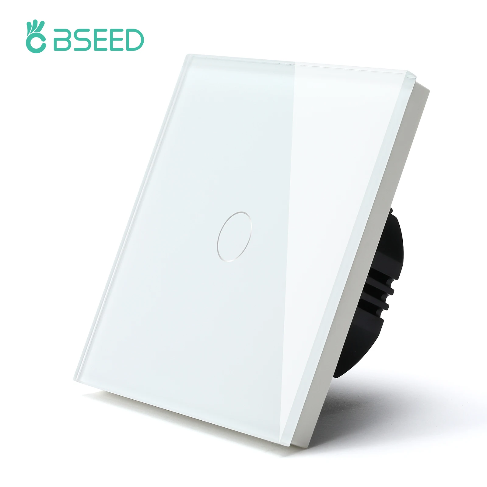 BSEED Enkelvoudige stopcontact EU wandstekkers Dubbele stopcontacten USB Type-C telefoonoplader Glazen paneel 1-weg wandschakelaar met aanraakbediening Kinderbeveiliging