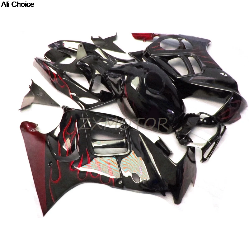 For Honda CBR600 F3 1997 1998 Rebuild Fairing Kit  cbr 600 f3 97 98 Red flames Free Custom Motorcycle Bodywork fairings 28