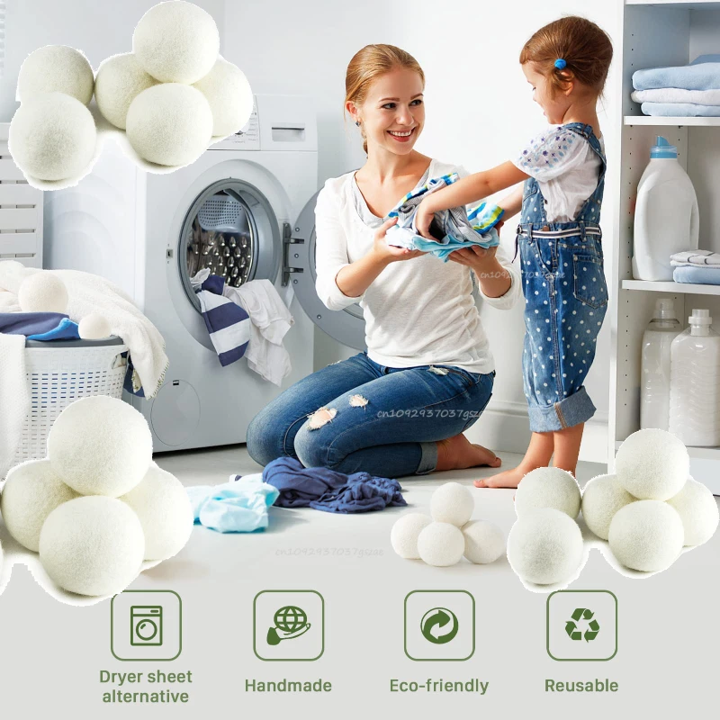 

Nature Wool Dryer Balls Fabric Softener Ball for Sensitive Skin Reusable Softener Laundry Ball Home Washing Machine Accessories