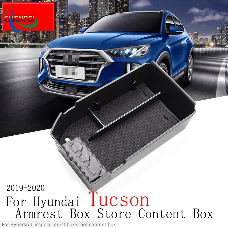 

Car Central Armrest Storage Box For Hyundai New Tucson 2019-2020 Center Console Organizer Containers Tray Accessories