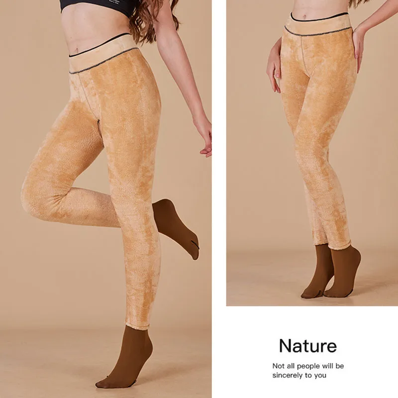 Femme polaire bas thermiques Sexy hiver chaud translucide collants Leggings femme taille haute élastique Plus velours collants