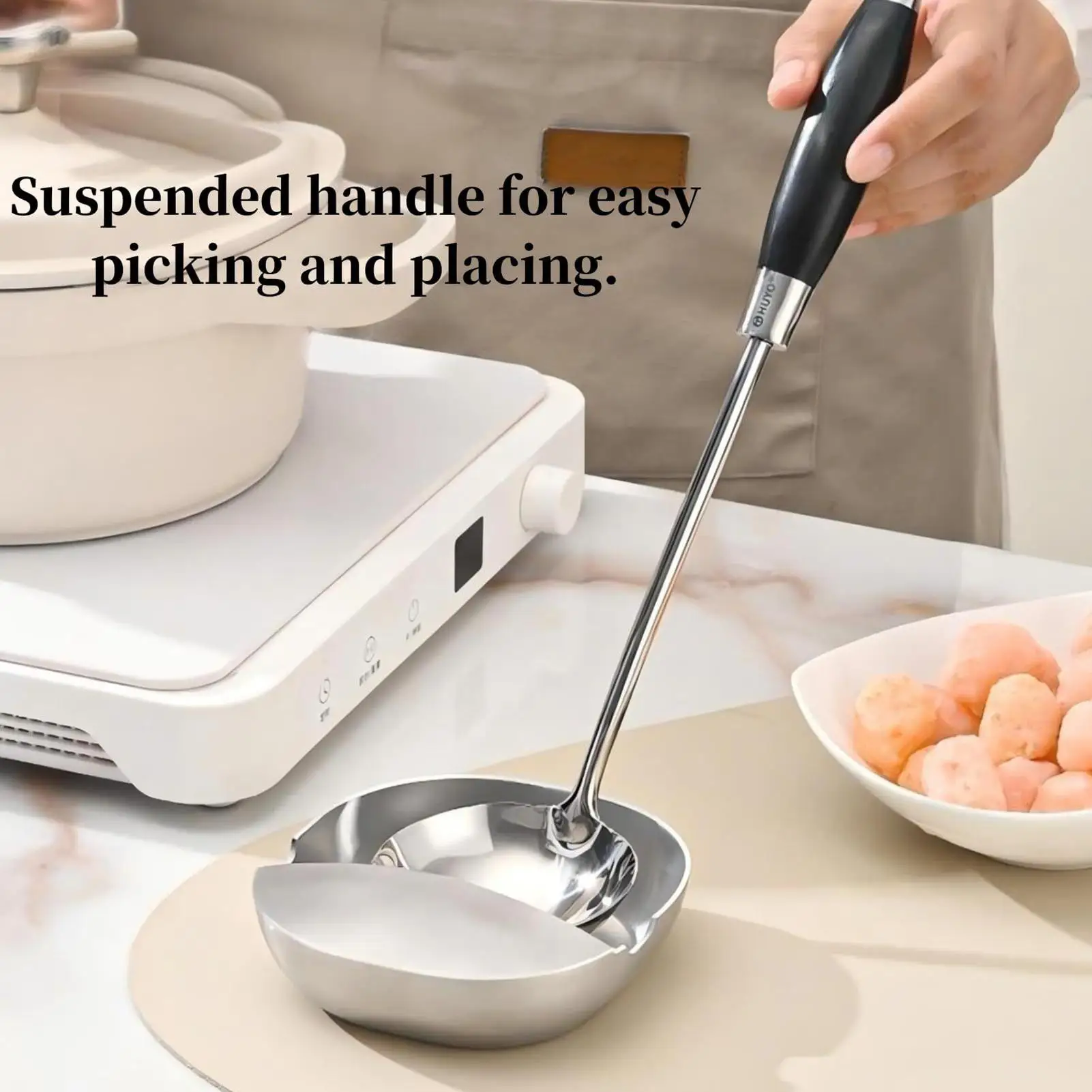 Stainless Steel Spoon Rest Stand Self Standing Utensil Holder for Stove Top, Keeps Spoon Spatula Clean & Organized While Cooking