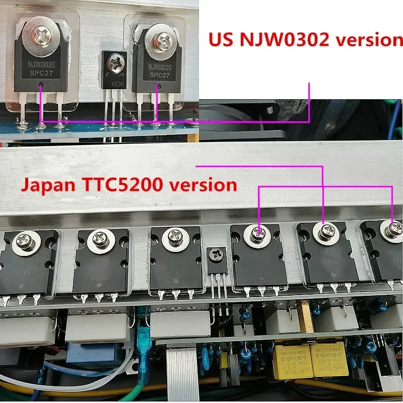 AC220V 500W * 2 высокой мощности HIFI 2,0-канальный домашний стерео аудиоусилитель оригинальный ON NJW0281 NJW0302 или JP TTC5200 TTA1943 лампы