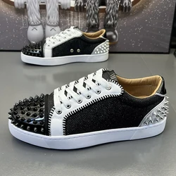 italian brand designer rivets shoes for men luxury fashion flats shoe punk hip hop dresses breathable sneakers stylish footwear