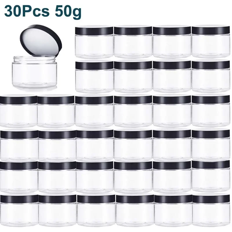 10/30/50 stücke 50g 50ml Kunststoff Kosmetik Jar Make-Up Box Reise Gesicht Creme Flasche Container leere Make-Up Jar Topf Nachfüllbare Flaschen