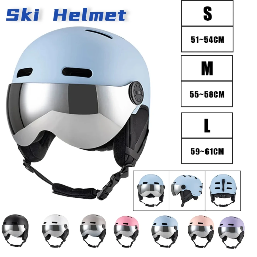 

Ski & Snowboard Helmet with Detachable Glasses Snowboard Helmet with Ear Protection ABS Shell and EPS Foam for Men Women & Youth