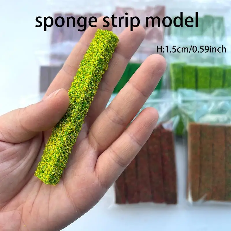 2 pçs simulação diy materiais grama cerca arbusto tiras mesa de areia verde modelo em miniatura para ao ar livre indoor construção diorama