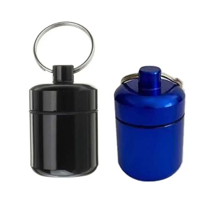 Waterproof Aluminum Pill Case Keychain Earplug Storage Box Small Portable Pill Container Medicine Bottle for Outdoor