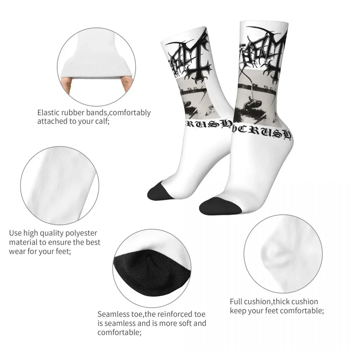 Cozy Male Socks Deathcrush Mayhem Song Accessories Warm Sport Socks All Seasons Present