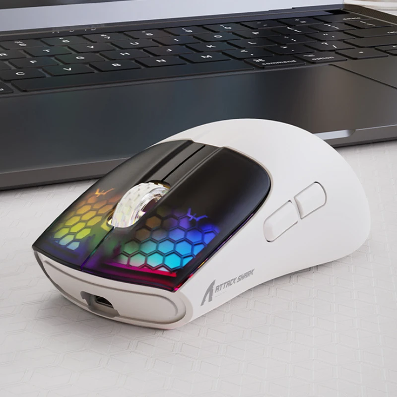 Attack Shark X5 Wireless Mouse Three Mode RGB PAW3212 Long Battery Life Lightweight Pc E-sports Gaming Business Office Mouse