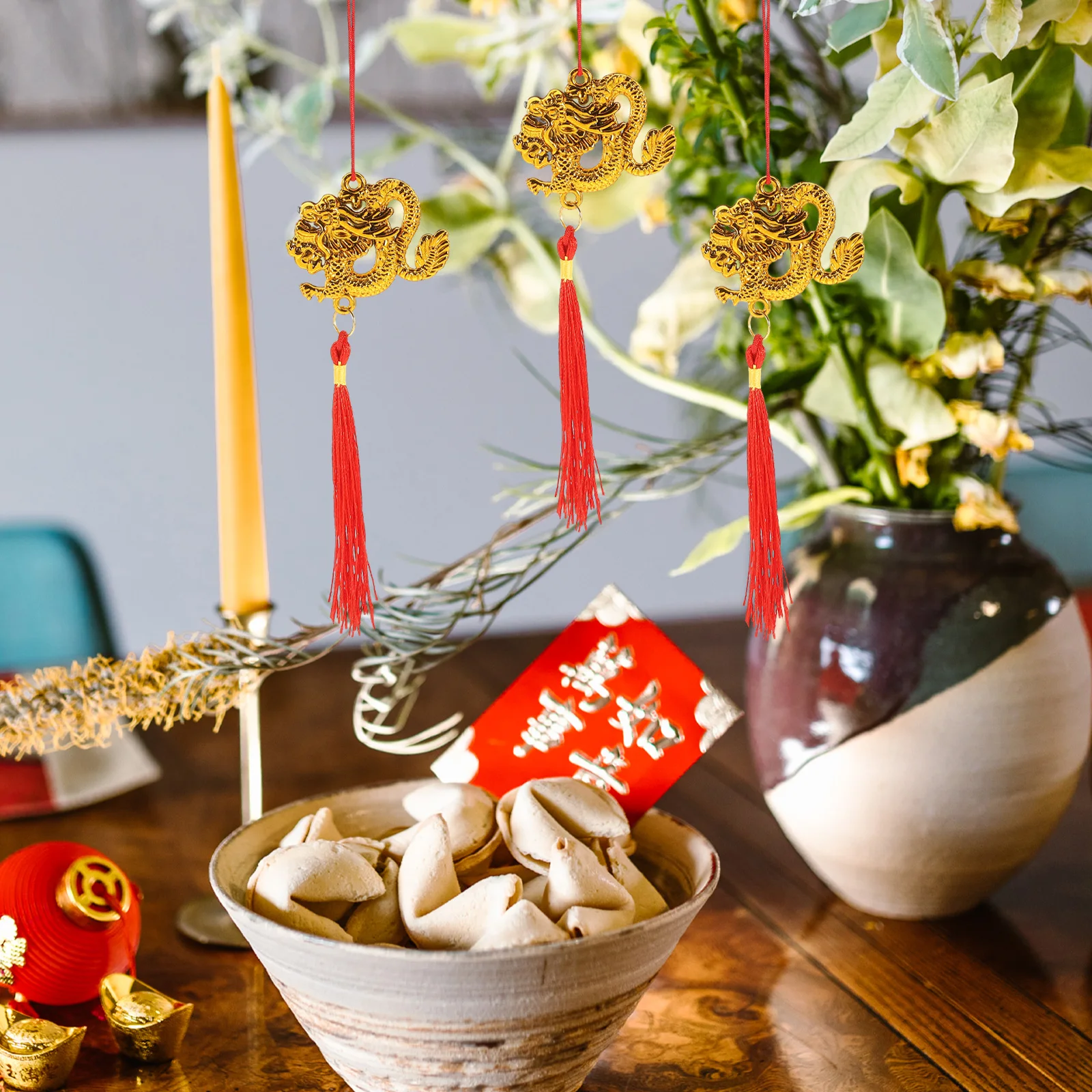

6 Pcs Ornament Money Tree Hanging Decoration Ornaments Lunar Year Plastic Tassels New Pendant